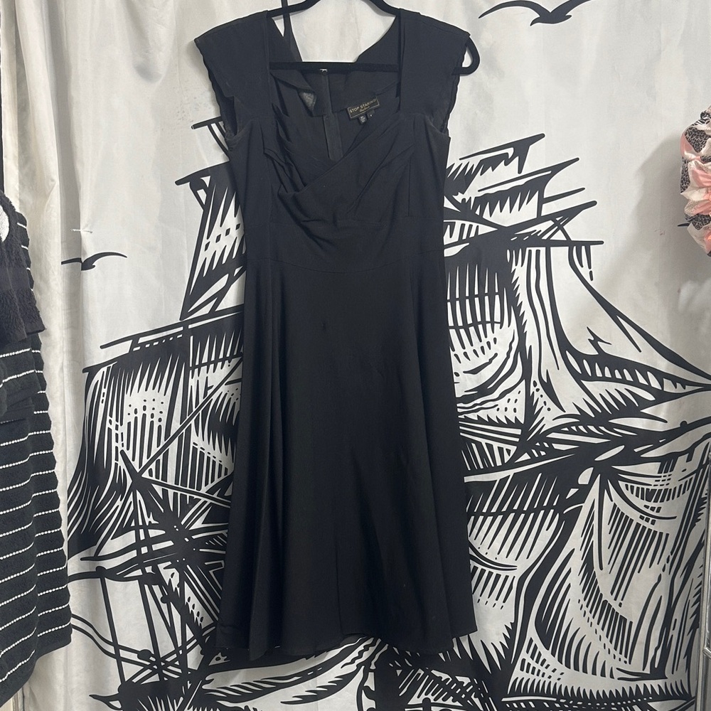 Stop Staring Black Swing Pinup Dress